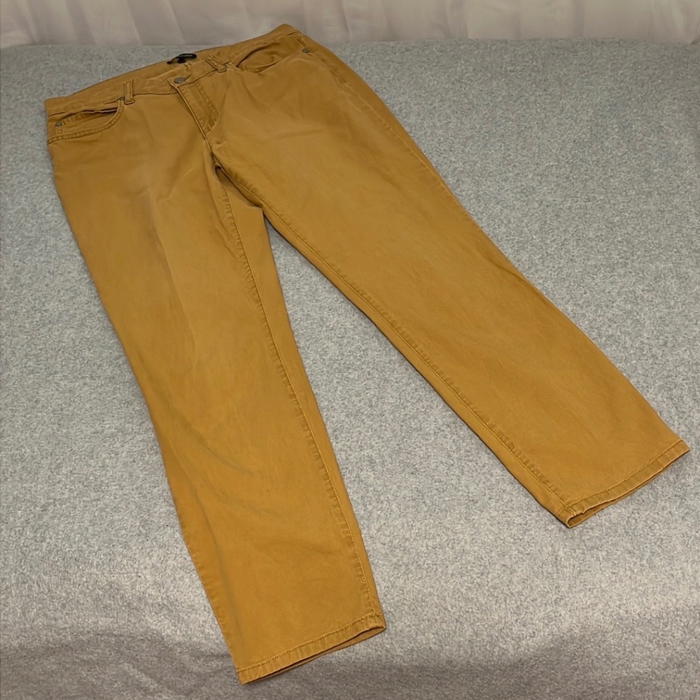 Eileen Fisher Chinos Pants Size 8 Preppy Mustard Minimalist Casual